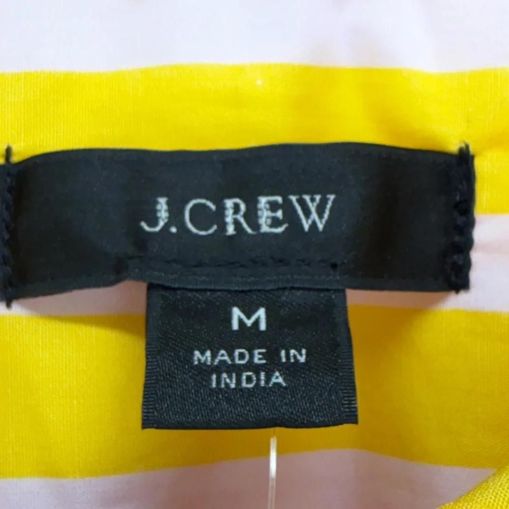 J. Crew size Medium Women’s Pink Yellow Striped Button Up Shirt Dress NWT